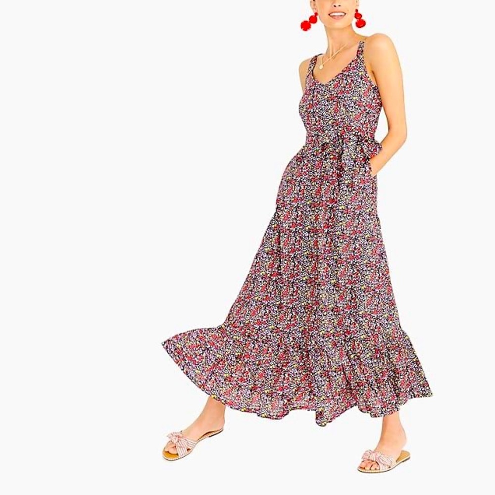 J. Crew Tiered Midi Dress